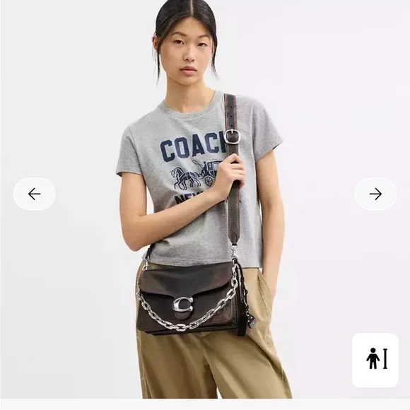 Coach Chain Tabby in Loved Leather Bag with Charms - Picture 2 of 12